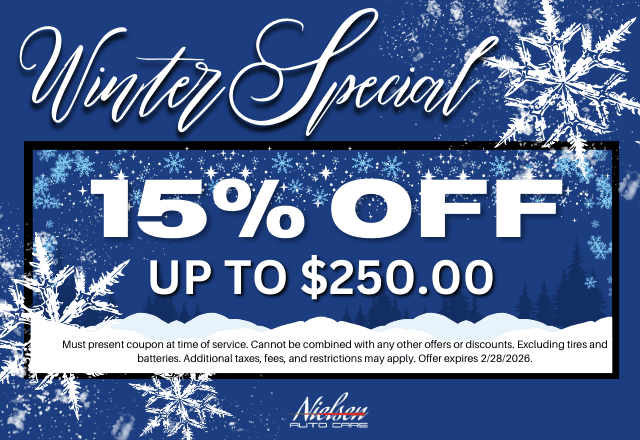 Winter special: 15% off up to $250 coupon.
