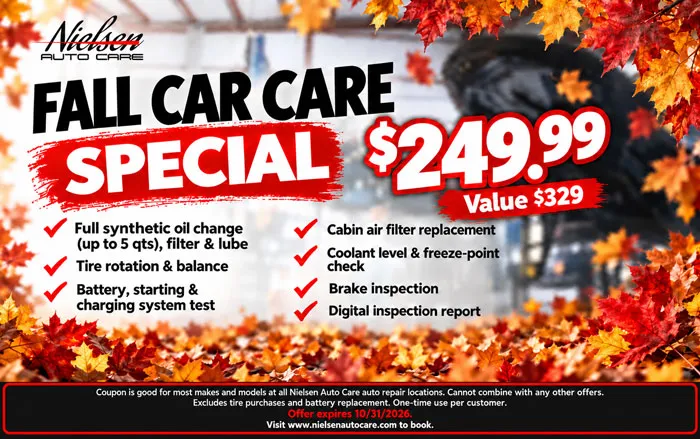Fall car care special offer $249.99.